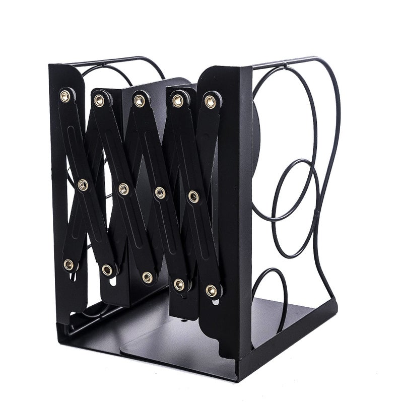 Gardesk Adjustable Bookends Metal Book Ends for Heavy Book Holder Heavy Duty Bookends Nonskid Bookcase Desktop Book Organizer Binder Holder - Image 1